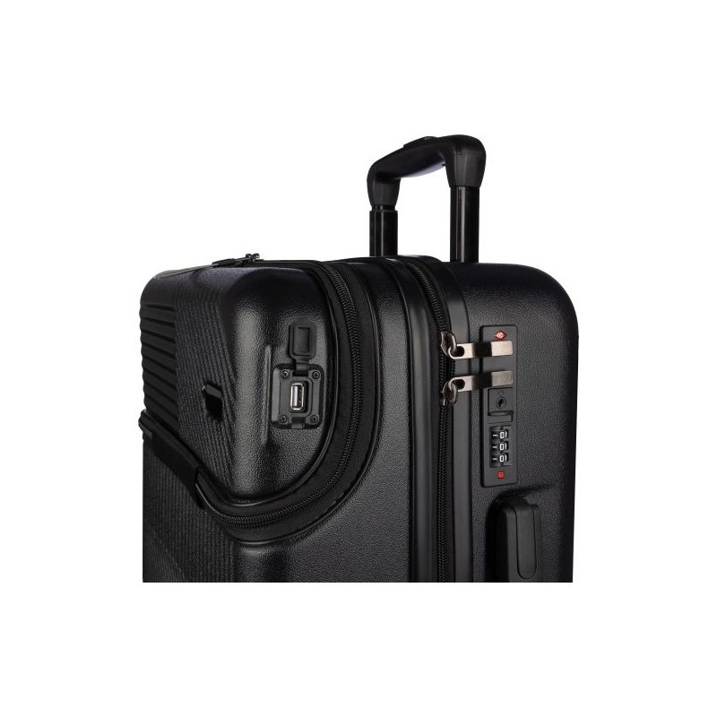 Trolley personnalisé rigide en ABS pas cher Ulf Matières : fer Couleurs : noir goodies entreprise design