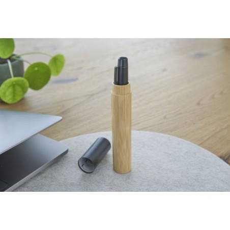 Stylo bille twist en acier inoxydable et bambou Anke