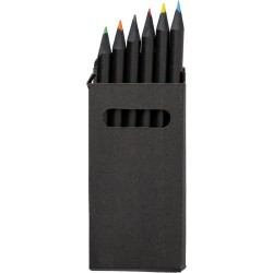 Set de 6 crayons personnalisés Holger pas cher Couleurs : noir