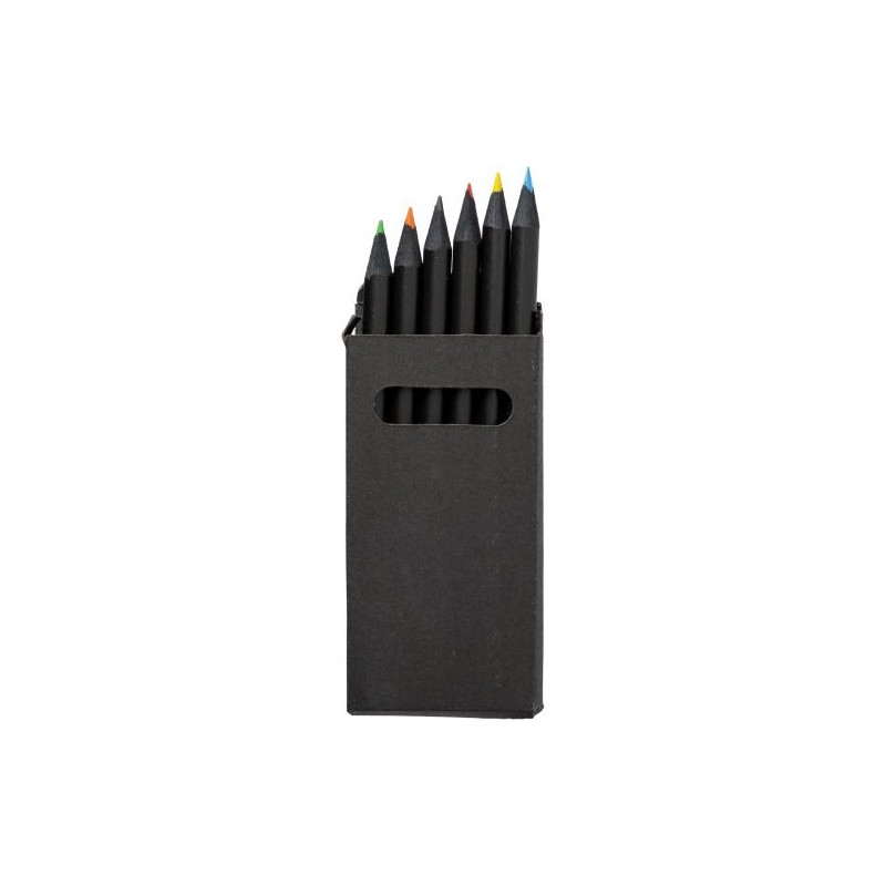 Set de 6 crayons personnalisés Holger pas cher Couleurs : noir