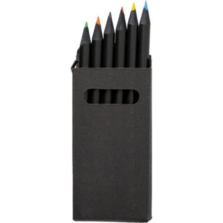 Set de 6 crayons personnalisés Holger pas cher Couleurs : noir