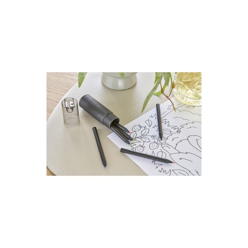 Set de 6 crayons personnalisés Holger pas cher Couleurs : noir personnalisable avec votre logo