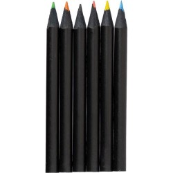 Set de 6 crayons personnalisés Holger pas cher Couleurs : noir impression haute définition