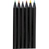 Set de 6 crayons personnalisés Holger pas cher Couleurs : noir impression haute définition