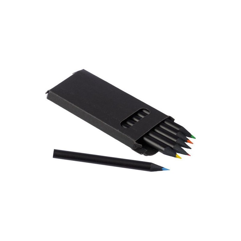 Set de 6 crayons personnalisés Holger pas cher Couleurs : noir livraison express 24h 48h