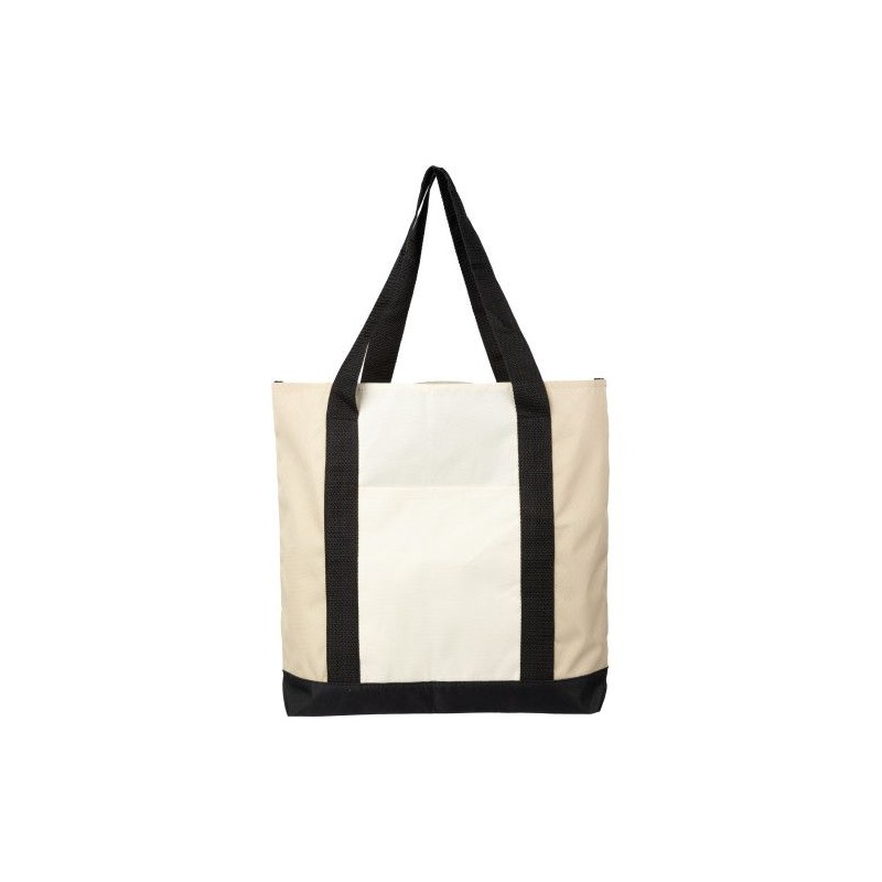 Sac shopping  en rPET personnalisé - Carl Matières : polyester Couleurs : beige cadeau entreprise pas cher