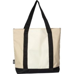 Sac shopping  en rPET personnalisé - Carl Matières : polyester Couleurs : beige goodies publicitaire événementiel