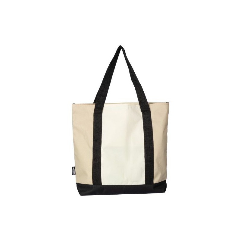 Sac shopping  en rPET personnalisé - Carl Matières : polyester Couleurs : beige goodies publicitaire événementiel