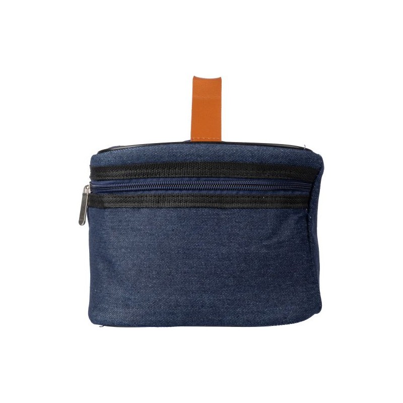 Sac isotherme personnalisé en denim pas cher - Franz Matières : polyester Couleurs : bleu marquage laser ultra précis