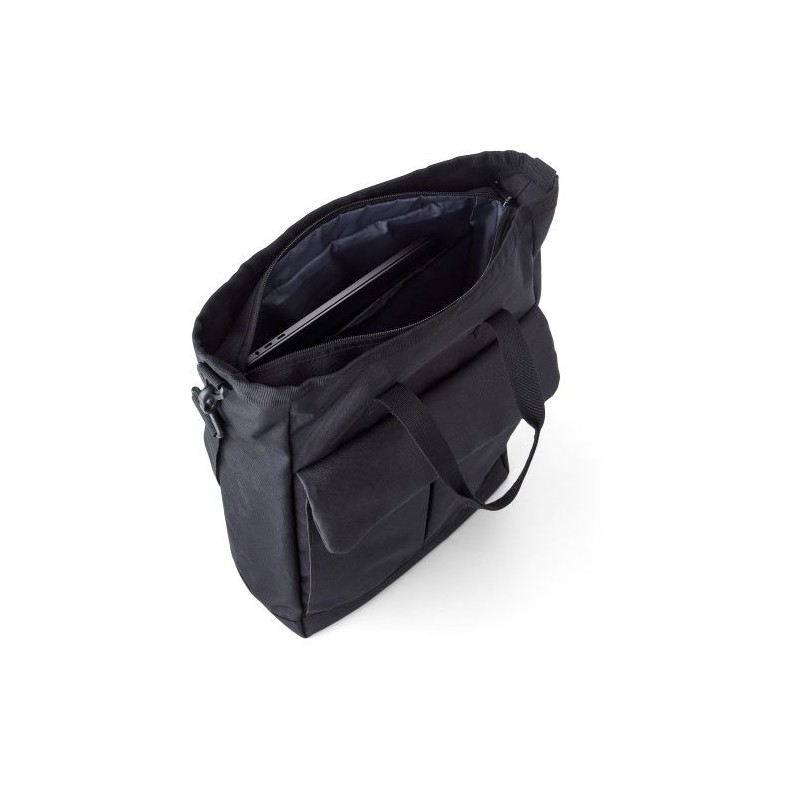 Sacoche personnalisée porte-ordinateur en polyester 900D Dean Matières : polyester Couleurs : noir impression haute définition