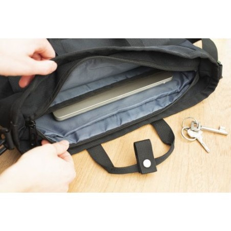 Sacoche personnalisée porte-ordinateur en polyester 900D Dean Matières : polyester Couleurs : noir cadeau collaborateur premium