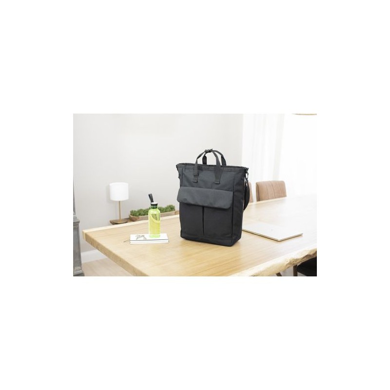 Sacoche personnalisée porte-ordinateur en polyester 900D Dean Matières : polyester Couleurs : noir accessoire événementiel uniqu