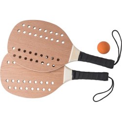 Raquettes de tennis personnalisées en bois de rose - Sergio Matières : bois Couleurs : brun cadeau entreprise pas cher