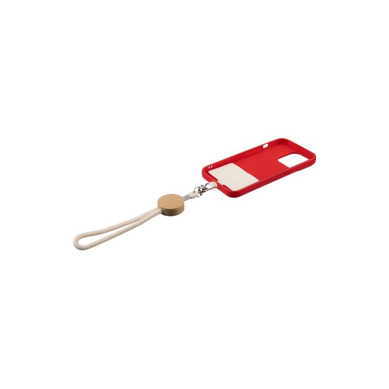 Porte-téléphone personnalisable en coton - Maxim Matières : bambou Couleurs : kaki cadeau entreprise pas cher