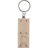 Porte-clés torche LED  en paille de blé Günter Matières : acier inoxydable Couleurs : brun personnalisable avec votre logo