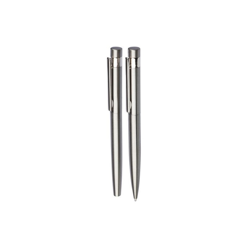 Parure Éco-responsable de Stylo Bille et Roller - Cadeau d'Entreprise Fritz Matières : acier inoxydable Couleurs : argenté goodi