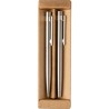 Parure Éco-responsable de Stylo Bille et Roller - Cadeau d'Entreprise Fritz Matières : acier inoxydable Couleurs : argenté livra