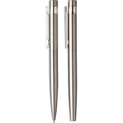 Parure Éco-responsable de Stylo Bille et Roller - Cadeau d'Entreprise Fritz Matières : acier inoxydable Couleurs : argenté cadea