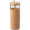 Gobelet Éco-responsable en Verre et Bambou de 450 ml - Marlies Matières : liège Couleurs : brun objet promotionnel éco-responsab