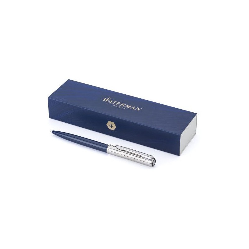 Stylo bille personnalisé  Deluxe Waterman Allure Matières : métal Couleurs : bleu goodies publicitaire événementiel