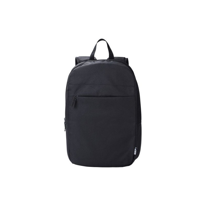 Sac à dos  porte-ordinateur en polyester rPET - Phineas Matières : nylon Couleurs : noir personnalisable avec votre logo