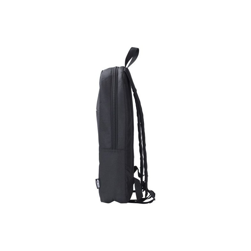 Sac à dos  porte-ordinateur en polyester rPET - Phineas Matières : nylon Couleurs : noir goodies publicitaire événementiel