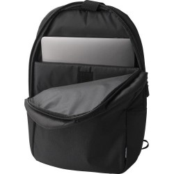 Sac à dos  porte-ordinateur en polyester rPET - Phineas Matières : nylon Couleurs : noir impression haute définition