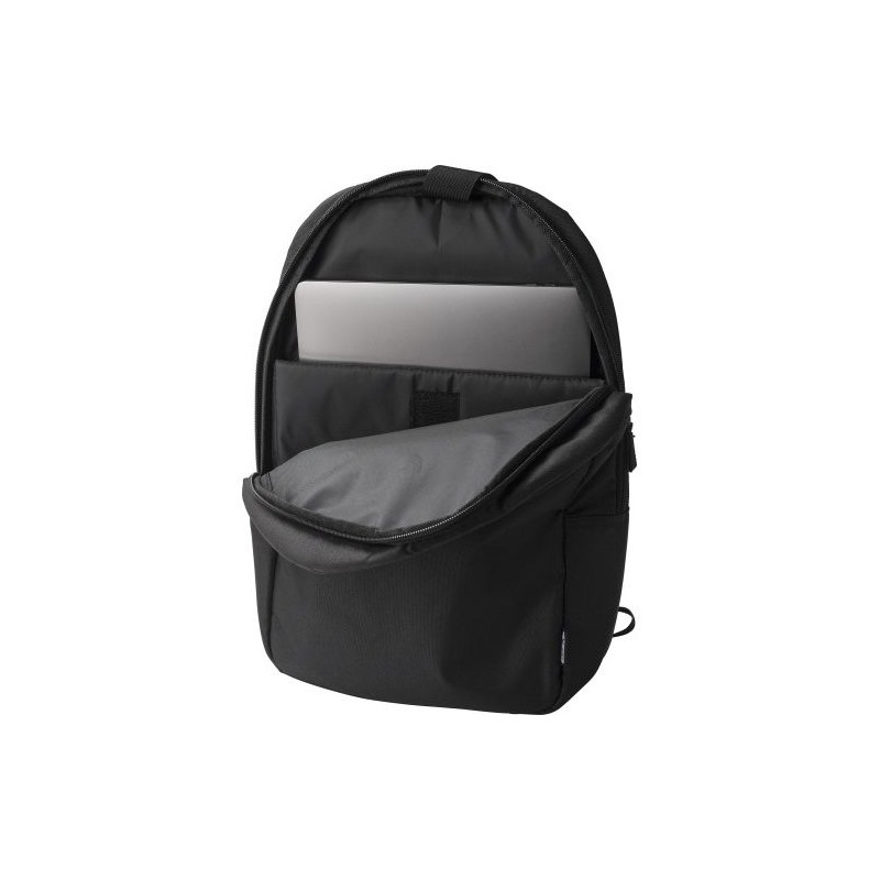 Sac à dos  porte-ordinateur en polyester rPET - Phineas Matières : nylon Couleurs : noir impression haute définition