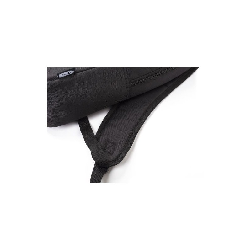 Sac à dos  porte-ordinateur en polyester rPET - Phineas Matières : nylon Couleurs : noir marquage laser ultra précis