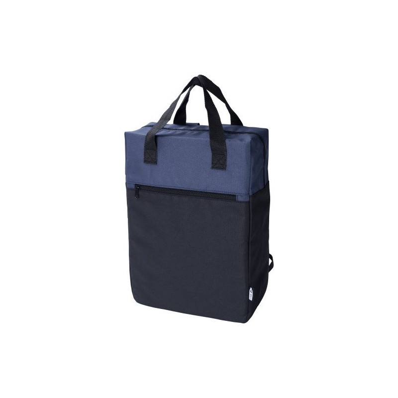 Sac à dos  en polyester rPET Olive personnalisé pas cher Matières : polyester Couleurs : noir objet promotionnel éco-responsable