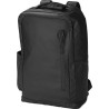 Sac à dos déperlant en polyester personnalisé Brecken Matières : polyester Couleurs : noir personnalisable avec votre logo