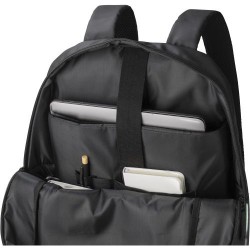 Sac à dos déperlant en polyester personnalisé Brecken Matières : polyester Couleurs : noir personnalisation rapide en France