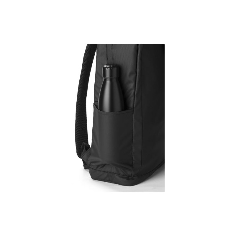 Sac à dos déperlant en polyester personnalisé Brecken Matières : polyester Couleurs : noir cadeau client original