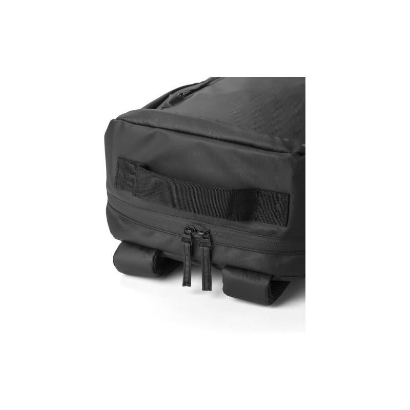 Sac à dos déperlant en polyester personnalisé Brecken Matières : polyester Couleurs : noir objet publicitaire robuste