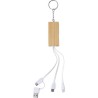 Porte-clés publicitaire en bambou avec câble de charge USB-C - Sutton Matières : acier inoxydable Couleurs : brun cadeau entrepr