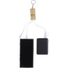 Porte-clés publicitaire en bambou avec câble de charge USB-C - Sutton Matières : acier inoxydable Couleurs : brun impression hau