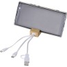 Porte-clés publicitaire en bambou avec câble de charge USB-C - Sutton Matières : acier inoxydable Couleurs : brun marquage laser