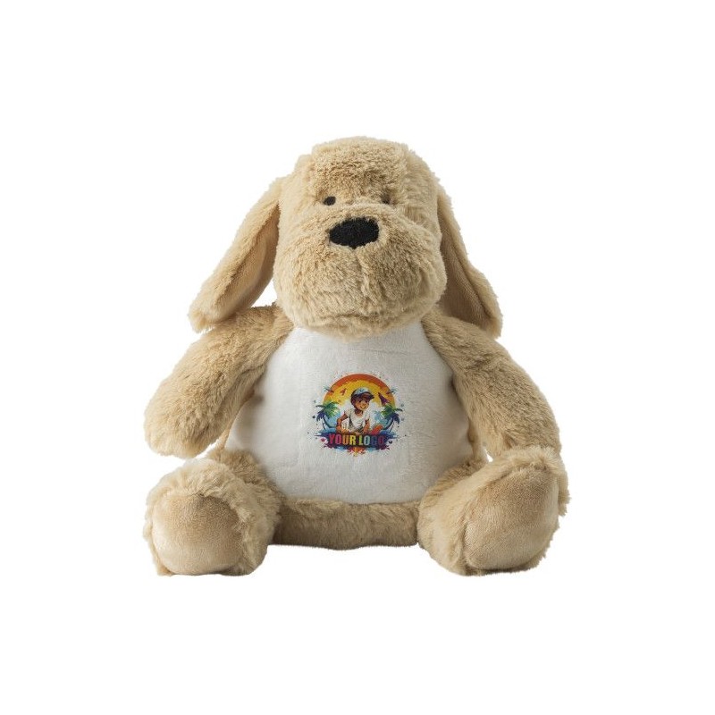 Peluche personnalisée en polyester 'Chien' - Hailey Matières : polyester Couleurs : beige impression haute définition