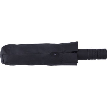Parapluie pliable  en rPET 190T - Kameron Matières : polyester Couleurs : noir marquage laser ultra précis