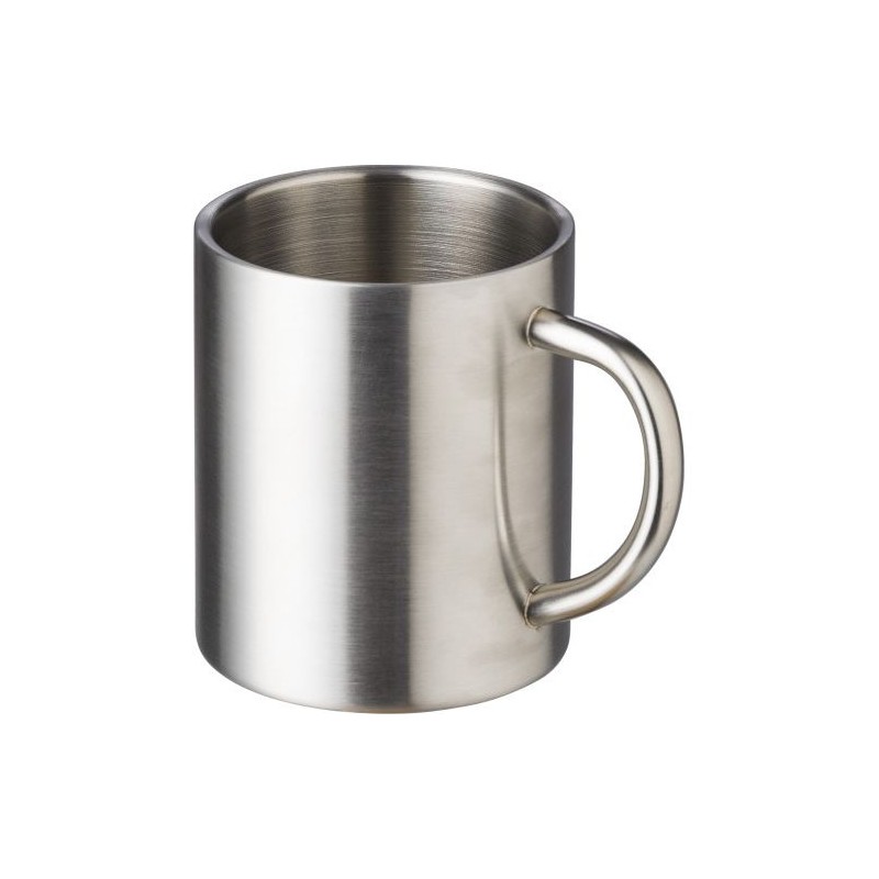 Mug personnalisé double paroi en acier inoxydable Braylen Matières : acier inoxydable Couleurs : argenté personnalisable avec vo