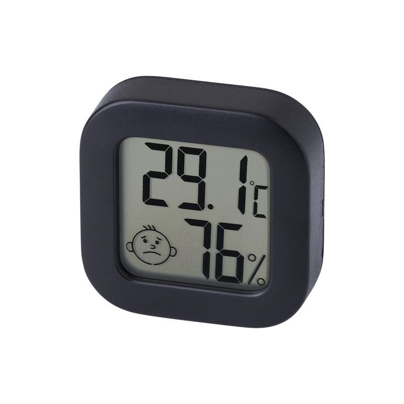 Hygromètre et thermomètre élégant en ABS - Kinsley Matières : ABS Couleurs : noir personnalisable avec votre logo