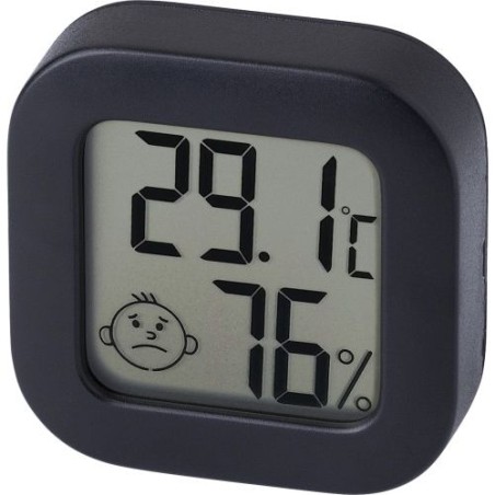 Hygromètre et thermomètre élégant en ABS - Kinsley Matières : ABS Couleurs : noir personnalisable avec votre logo