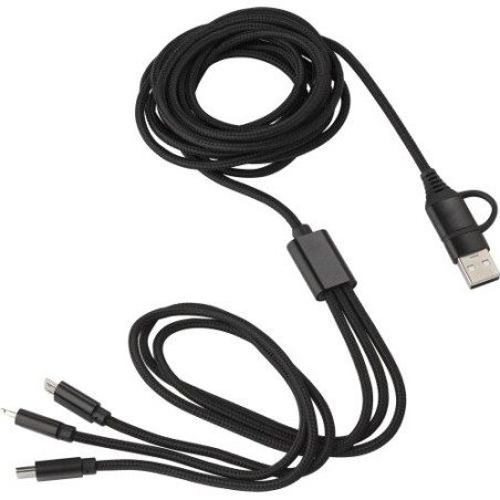 Câble de charge personnalisé en nylon pratique Sable pas cher Matières : métal Couleurs : noir personnalisable avec votre logo