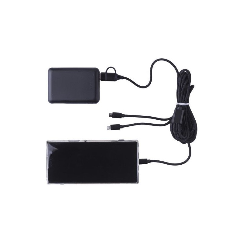 Câble de charge personnalisé en nylon pratique Sable pas cher Matières : métal Couleurs : noir goodies publicitaire événementiel