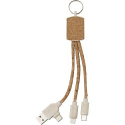 Câble de charge  en liège personnalisé - Landry Matières : liège Couleurs : brun 2