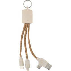 Câble de charge  en liège personnalisé - Landry Matières : liège Couleurs : brun cadeau entreprise pas cher