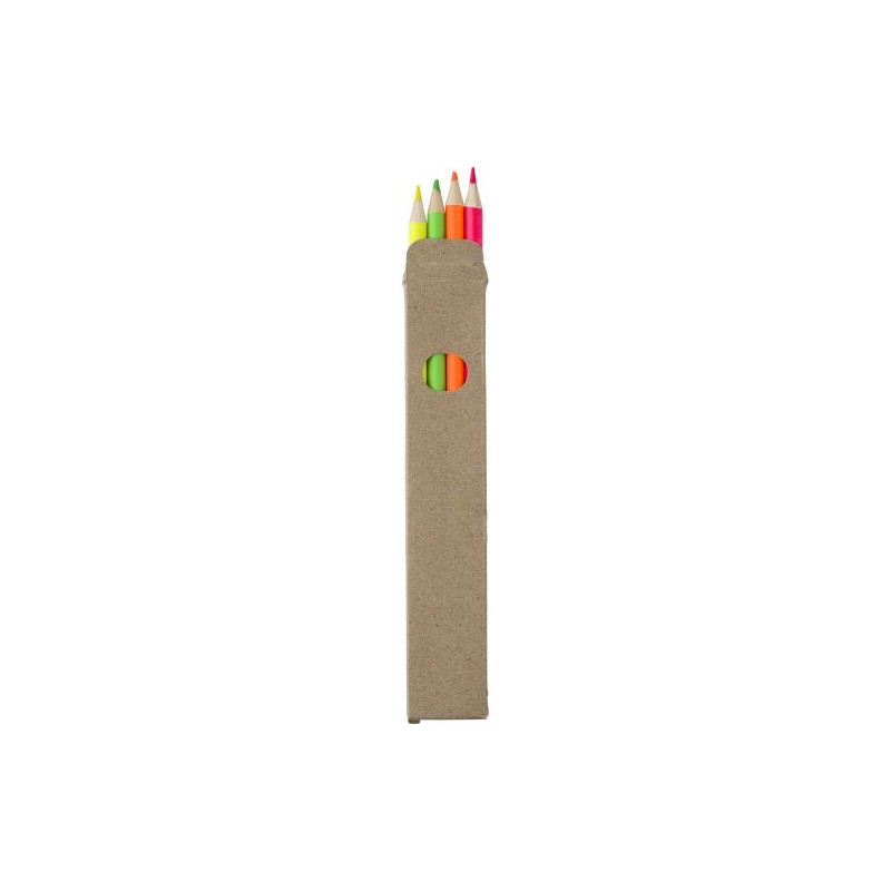 Ensemble de 4 Surligneurs Personnalisés Colorés Kaden Matières : bois Couleurs : brun personnalisable avec votre logo