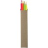 Ensemble de 4 Surligneurs Personnalisés Colorés Kaden Matières : bois Couleurs : brun cadeau entreprise pas cher