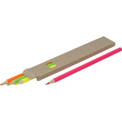 Ensemble de 4 Surligneurs Personnalisés Colorés Kaden Matières : bois Couleurs : brun impression haute définition