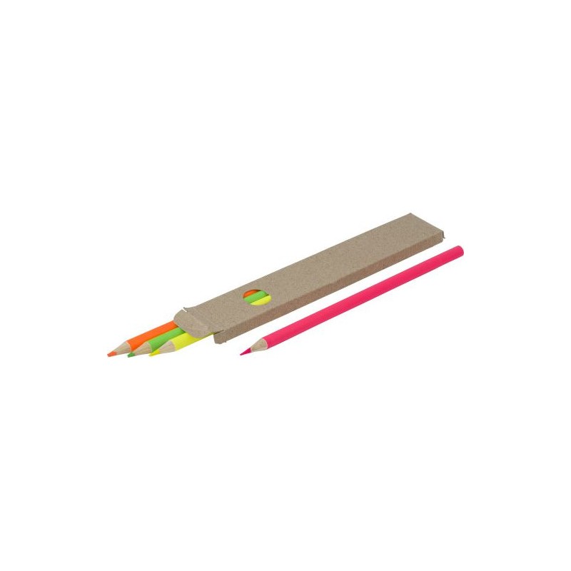 Ensemble de 4 Surligneurs Personnalisés Colorés Kaden Matières : bois Couleurs : brun impression haute définition